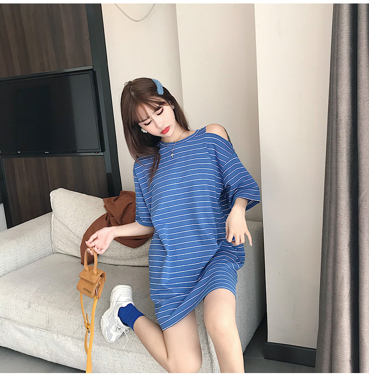 FF-202 Casual Stripe Top Blue