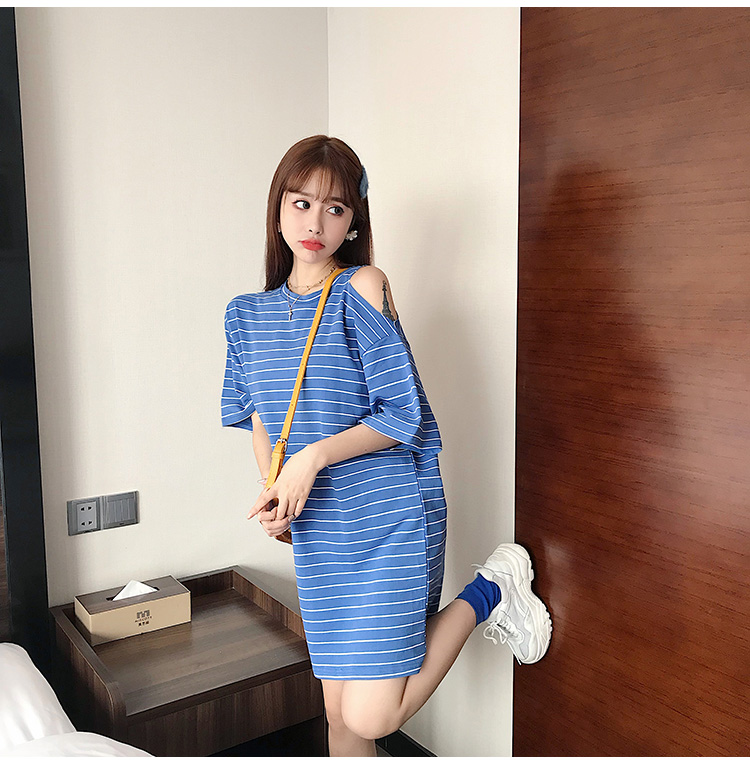 FF-202 Casual Stripe Top Blue