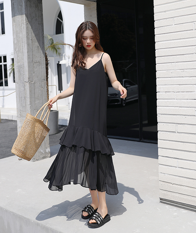 FF-203 Trendy Strap Dress Black