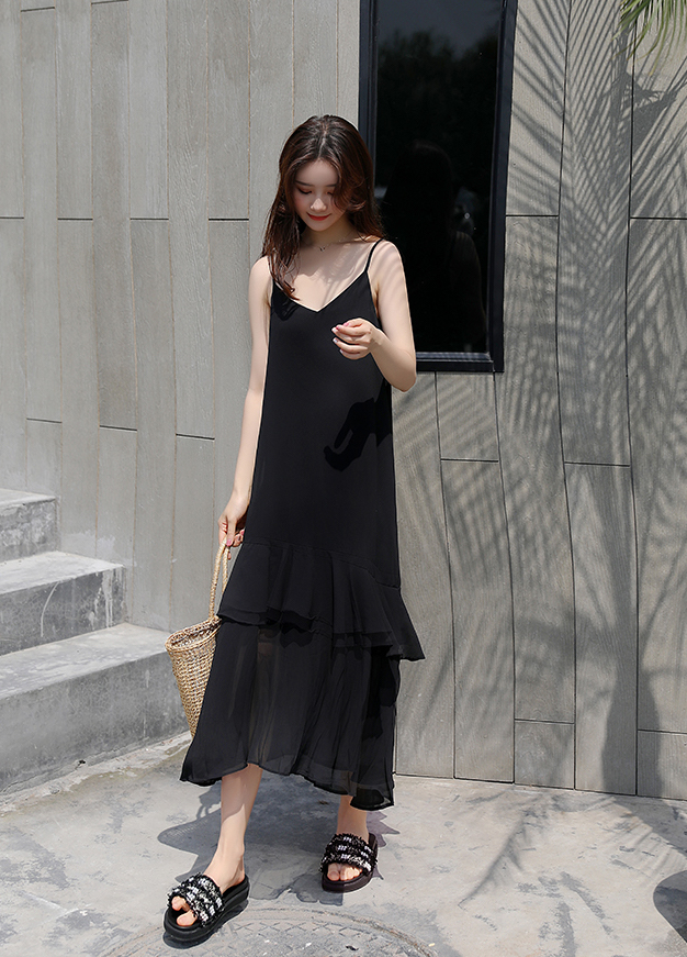 FF-203 Trendy Strap Dress Black