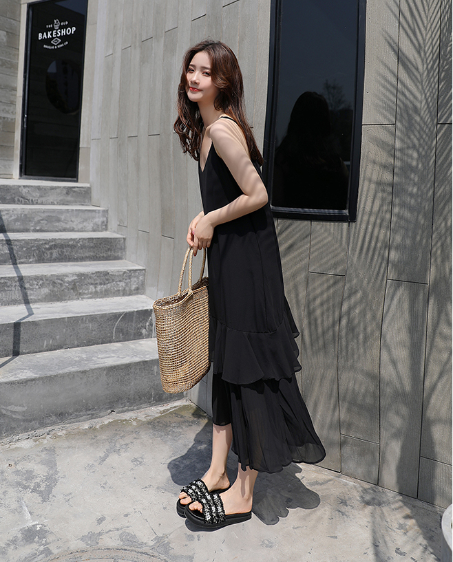 FF-203 Trendy Strap Dress Black