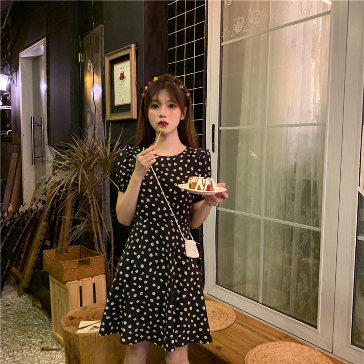 FF-204 Sweet Floral Dress Black