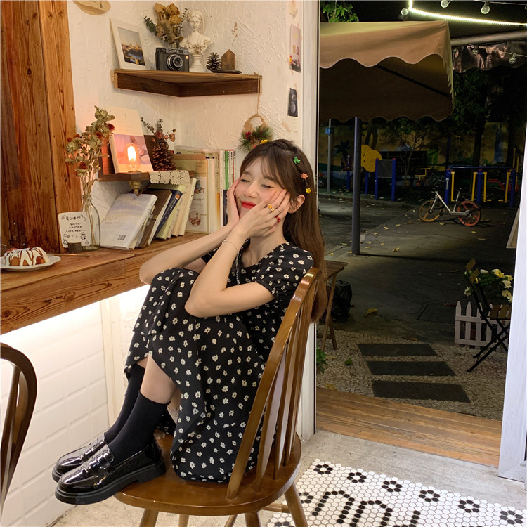 FF-204 Sweet Floral Dress Black
