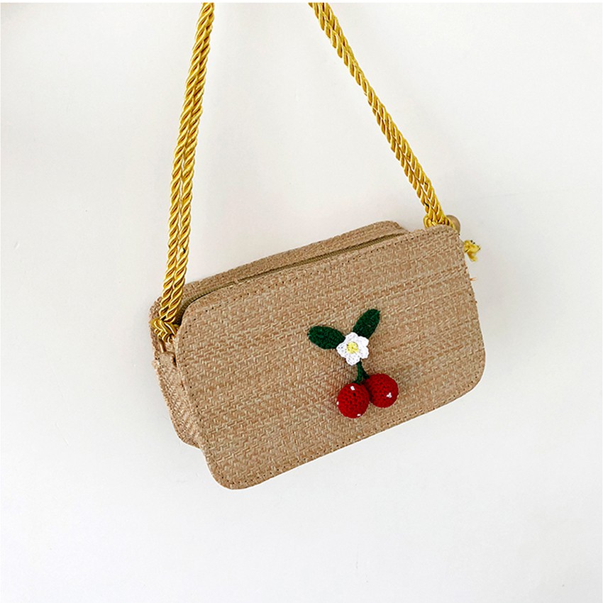 KW80405 CHERRY SUMMER SLING BAG BROWN