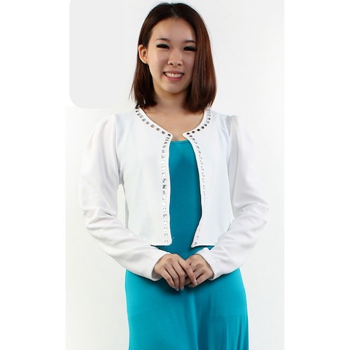 MH141 Trendy Cardigan White