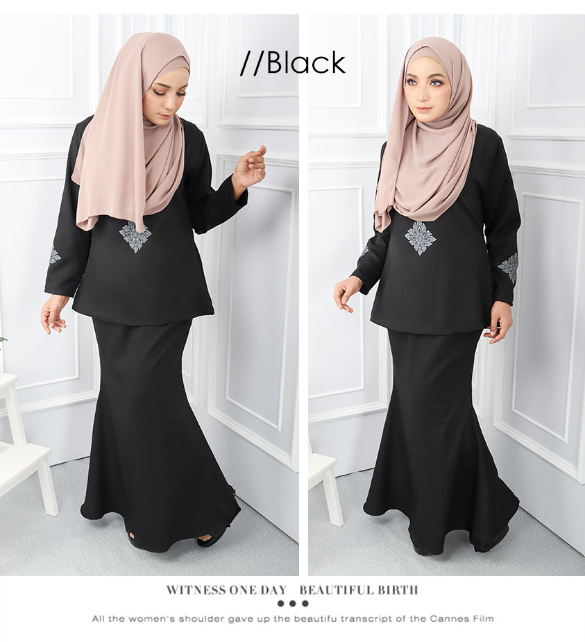 QA-551 WOMEN'S ELEGANT KURUNG BLACK