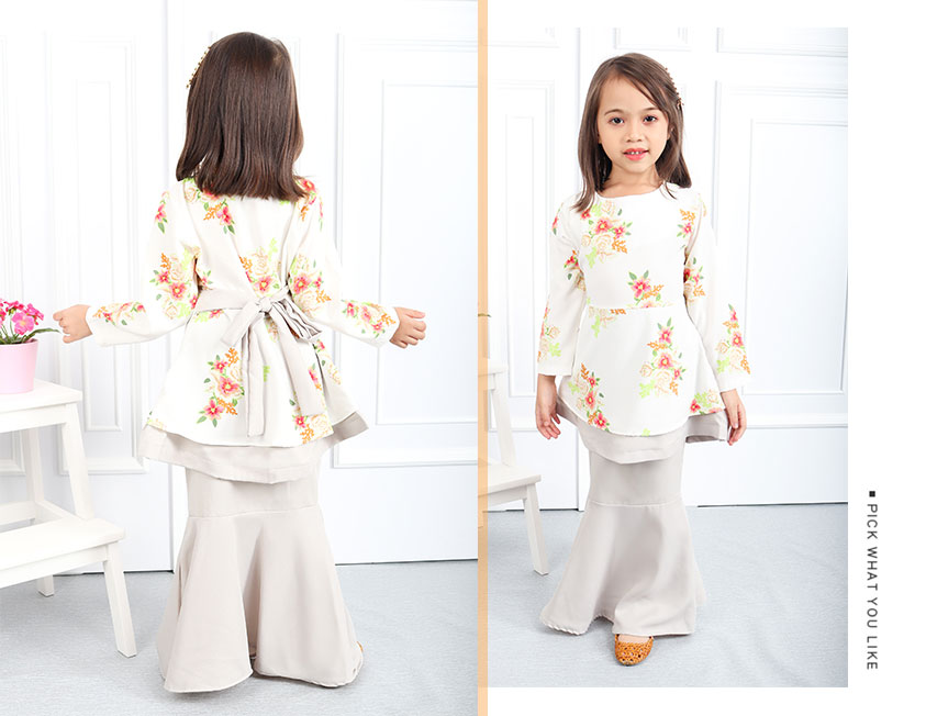 QA-556 KIDS PEPLUM KURUNG GREY