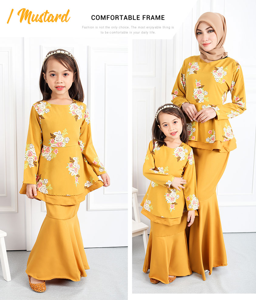 QA-556 KIDS PEPLUM KURUNG MUSTARD