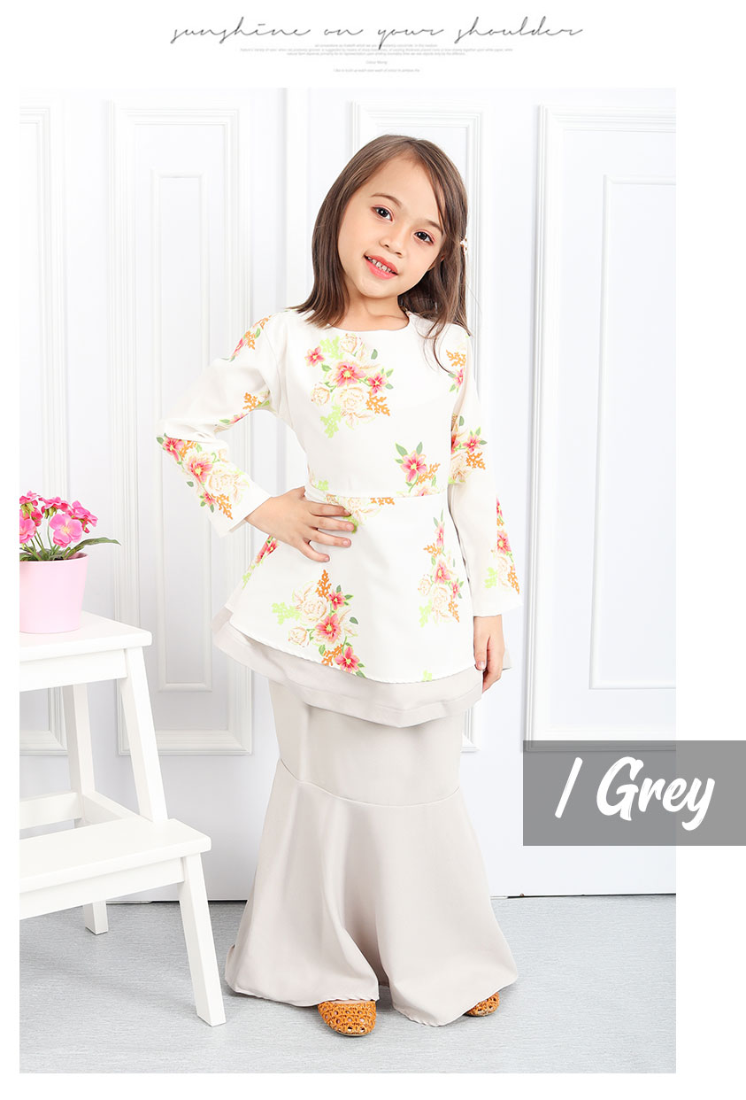 QA-556 KIDS PEPLUM KURUNG GREY