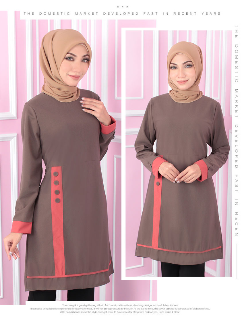 QA-557 WOMEN'S BLOUSE COFFEE