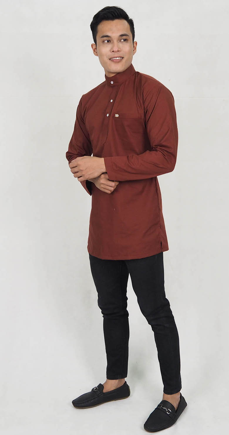 SW5193 Men's Top (Plus Size) Dark Brown
