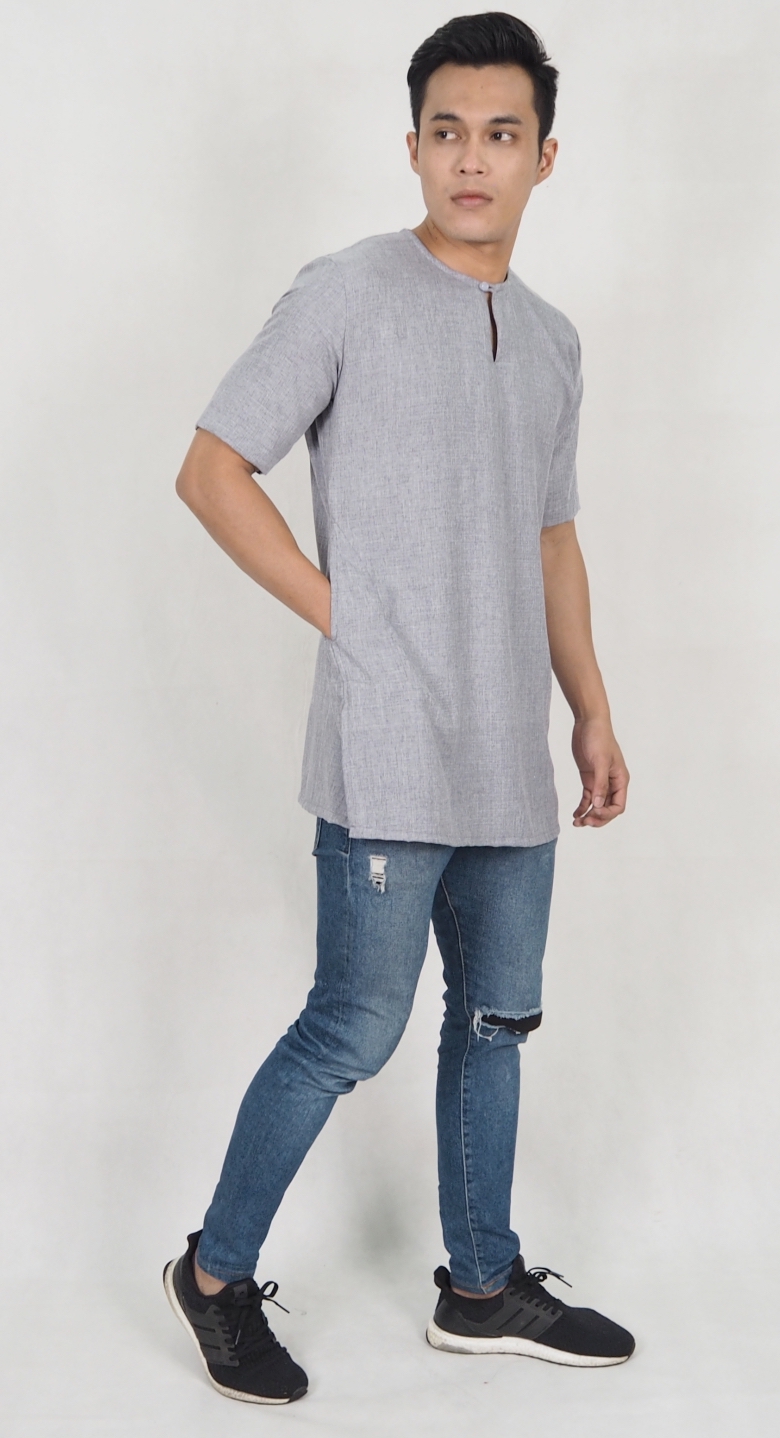 SW5184 Casual Top (Plus Size) Grey