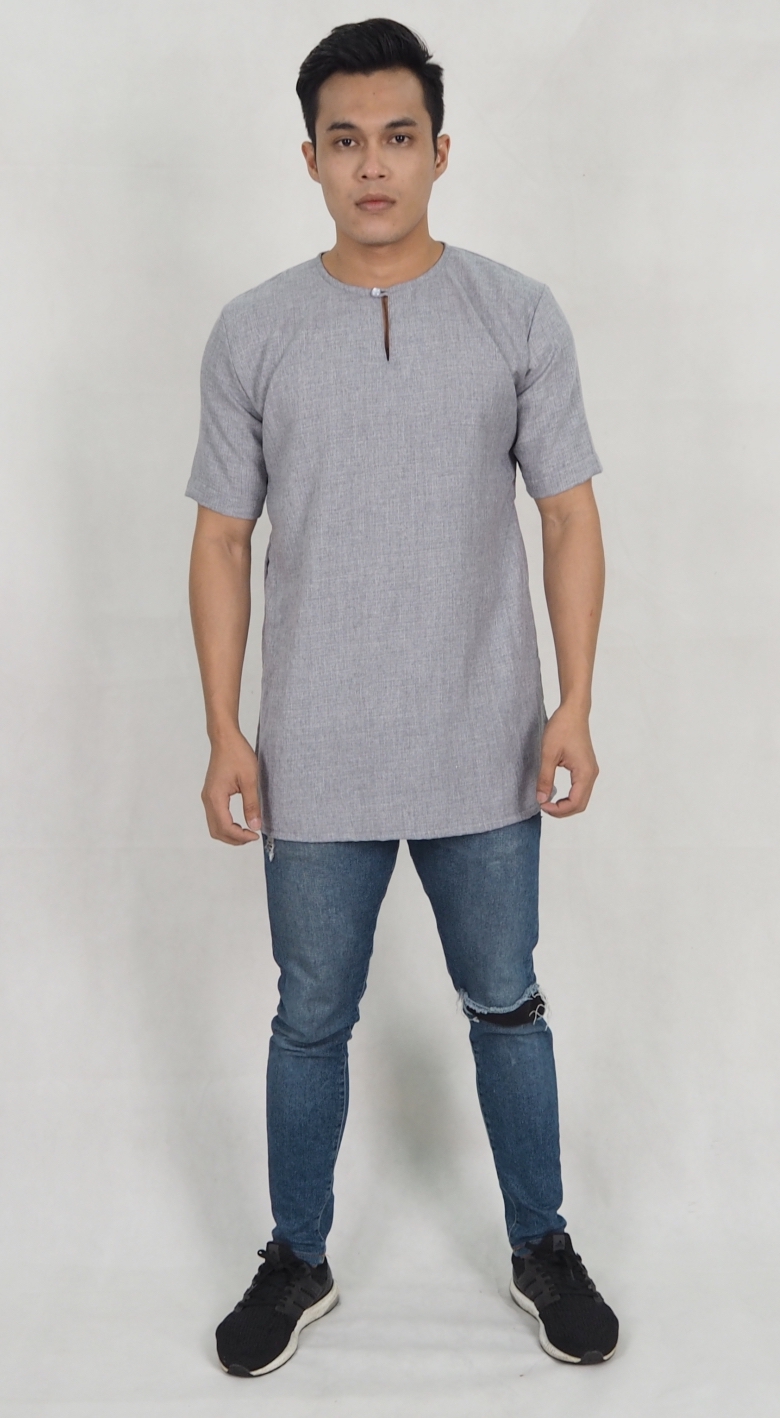 SW5185 Casual Top (Plus Size) Grey