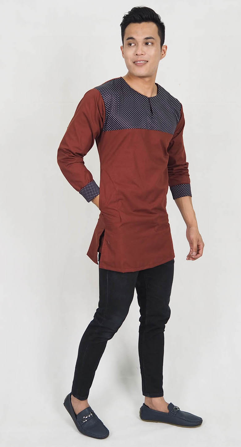 SW5189 Men's Slim Top Dark Brown