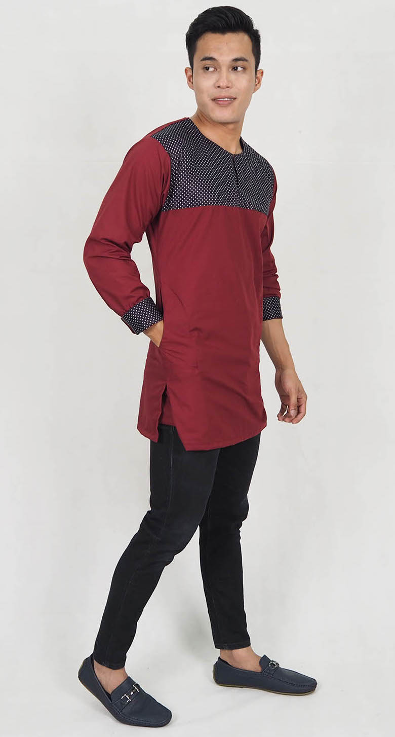 SW5189 Men's Slim Top Maroon