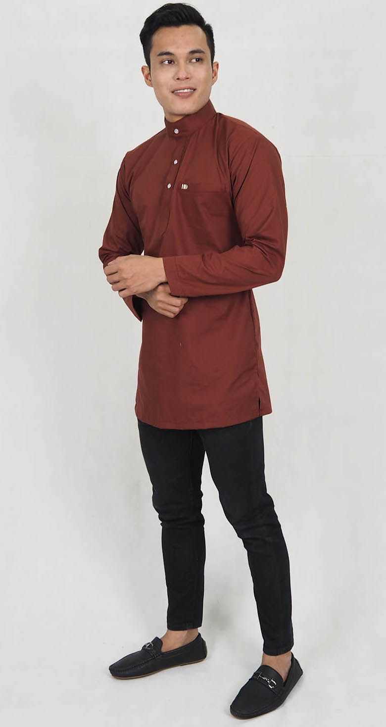 SW5194 Men's Top (Plus Size) Dark Brown