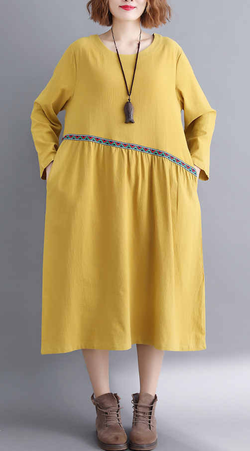 ZL807 Casual Dress Yellow