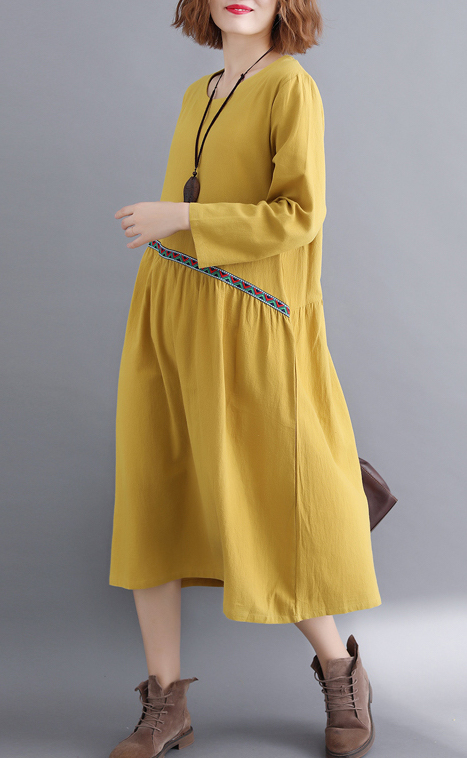 ZL807 Casual Dress Yellow