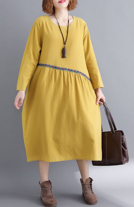 ZL807 Casual Dress Yellow