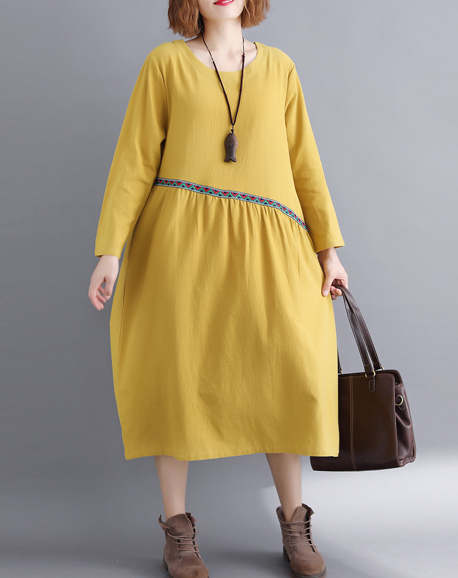 ZL807 Casual Dress Yellow