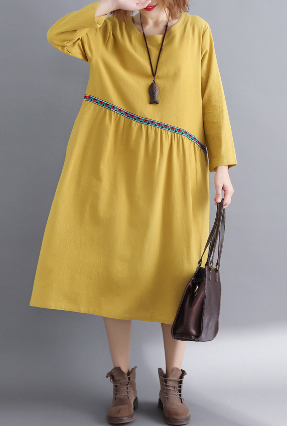 ZL807 Casual Dress Yellow
