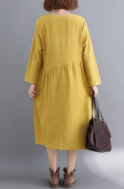 ZL807 Casual Dress Yellow