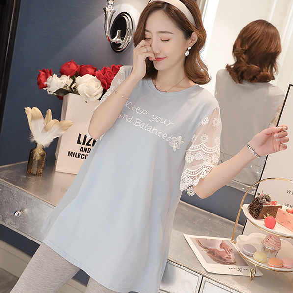 ZL814 Stylish Maternity Dress Blue