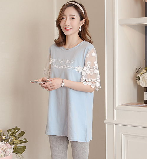 ZL814 Stylish Maternity Dress Blue