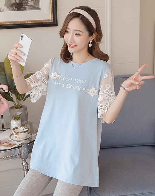 ZL814 Stylish Maternity Dress Blue