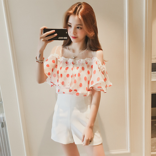 ZL818 Off Shoulder Blouse Red