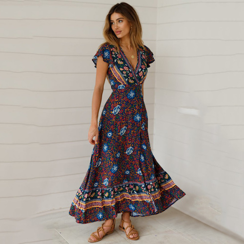 ZL823 Bohemia Dress Navy