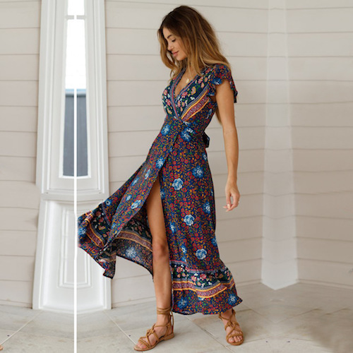 ZL823 Bohemia Dress Navy