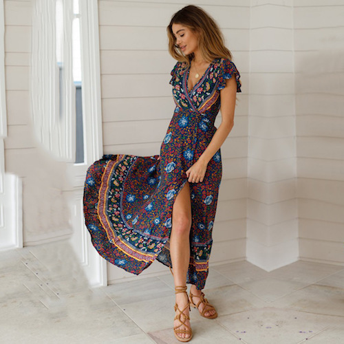 ZL823 Bohemia Dress Navy