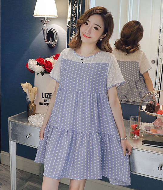 ZL832 Maternity Dress Blue