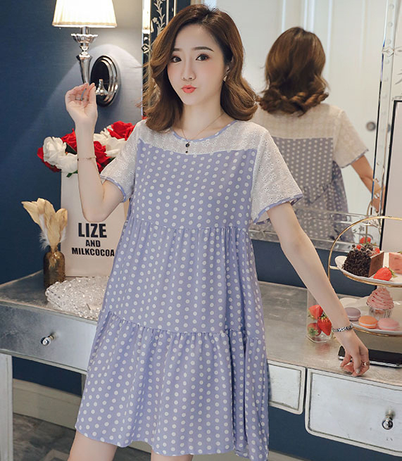 ZL832 Maternity Dress Blue