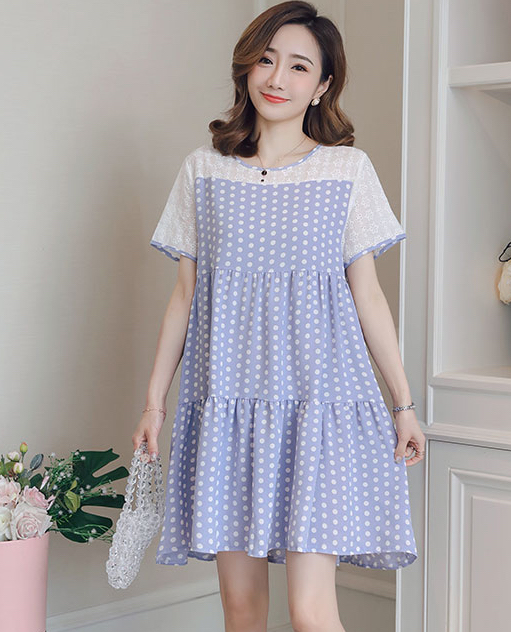 ZL832 Maternity Dress Blue