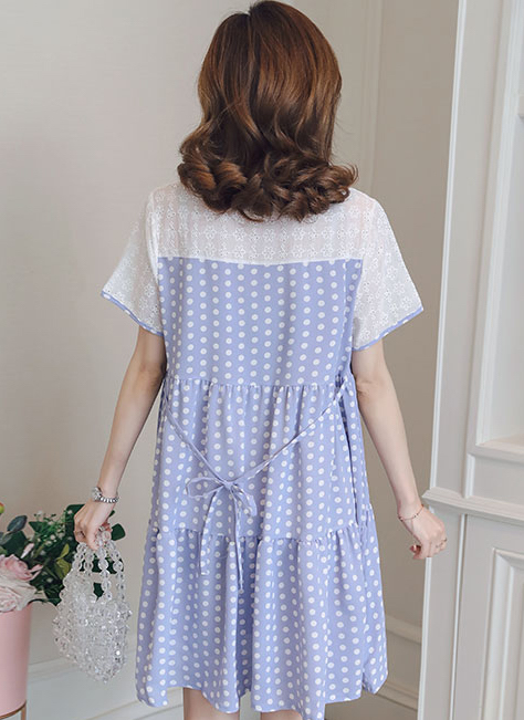 ZL832 Maternity Dress Blue