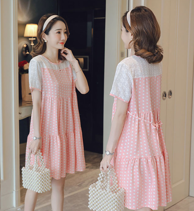ZL832 Maternity Dress Pink