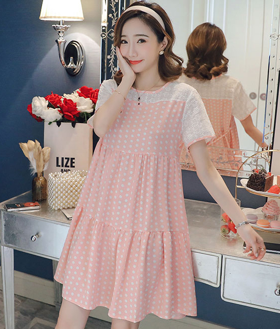 ZL832 Maternity Dress Pink