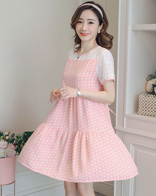 ZL832 Maternity Dress Pink