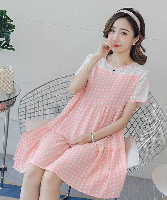 ZL832 Maternity Dress Pink