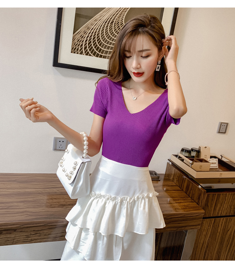 ZL849 Casual Knitted Top Purple