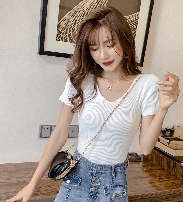 ZL849 Casual Knitted Top White