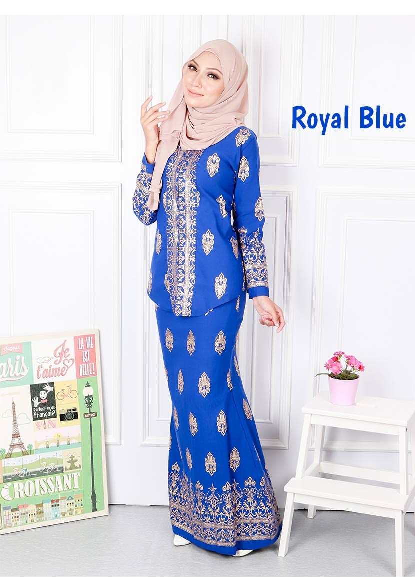 QA-568 MODERN SONGKET KEBAYA SET ROYAL BLUE