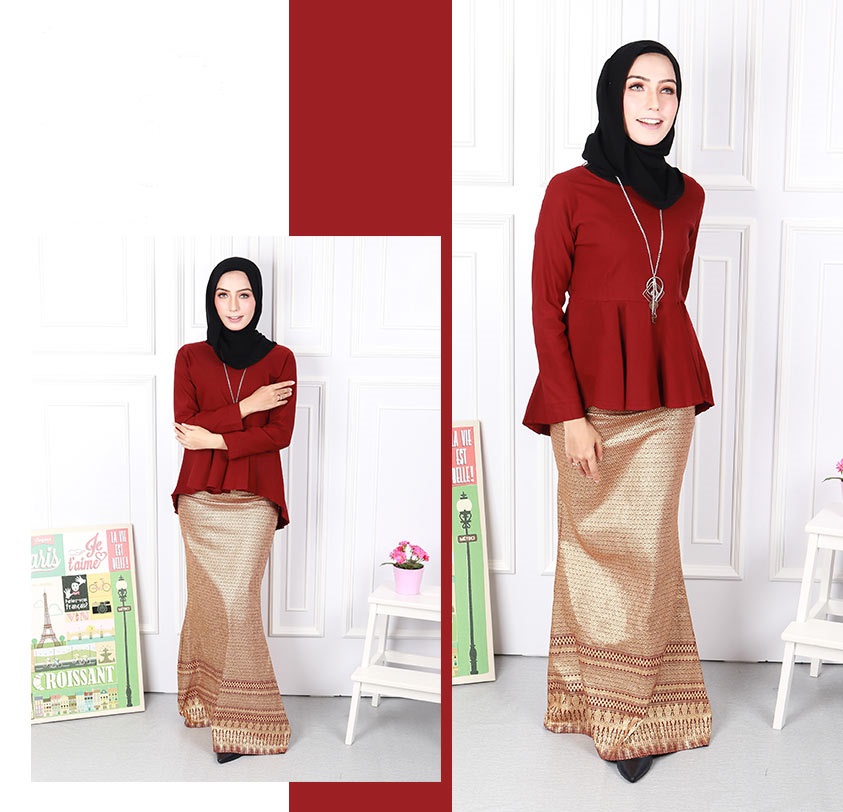 QA-570 MODERN SONGKET SET MAROON