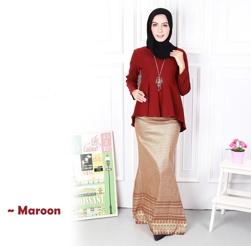 QA-570 MODERN SONGKET SET MAROON