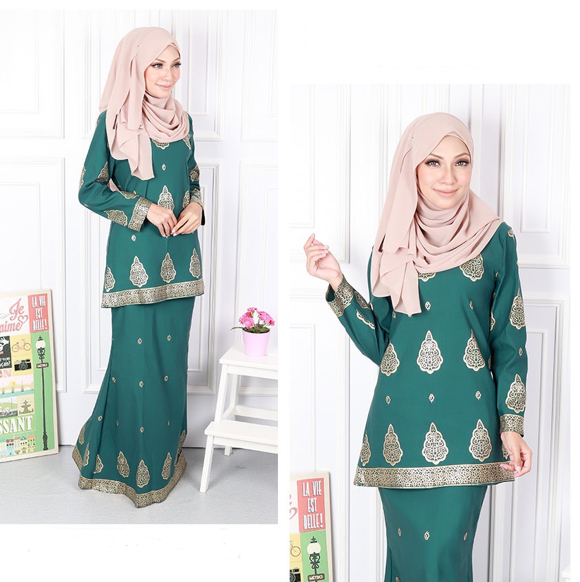 QA-573 MODERN SONGKET KURUNG SET GREEN