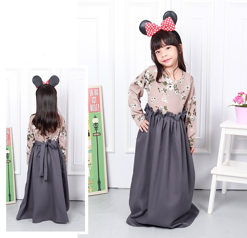 QA-578 ROSES KIDS JUBAH GREY