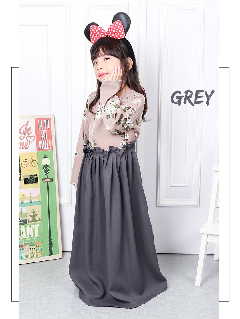 QA-578 ROSES KIDS JUBAH GREY