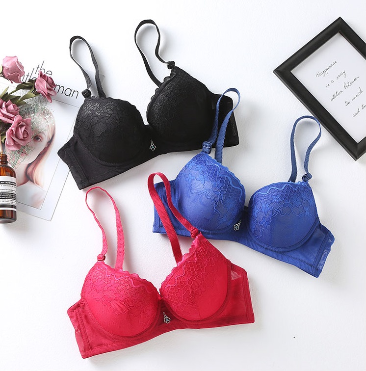 QA-606 LACE PUSH UP BRA BLUE